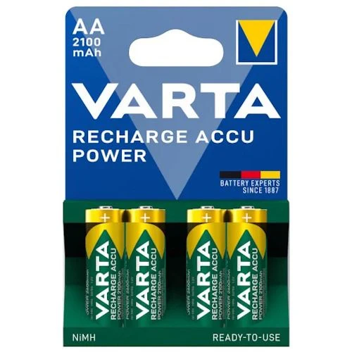 Pilhas Recarregáveis Varta Recharge Accu Power AA 2100mAh - 4 Unidades