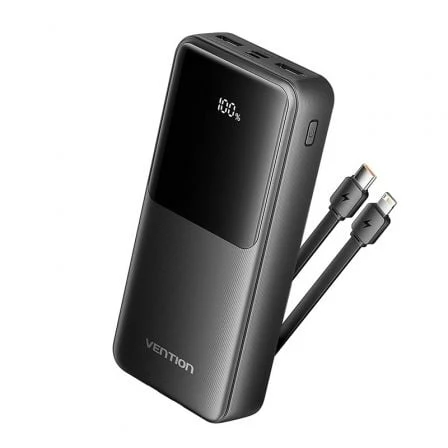 POWERBANK 20000MAH VENTION FHPB0 22.5W NEGRA INCLUYE CABLE USB TI