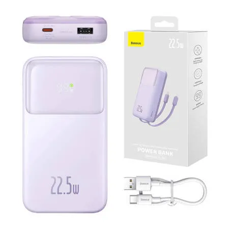 POWERBANK BASEUS COMET 20000MAH, USB DO USB-C, 22,5W (ROXO)