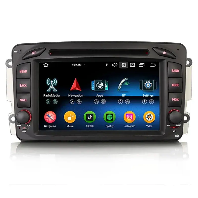 Rádio Android 13 para Mercedes CarPlay & Android Auto | 7” Tátil | GPS | Wi-Fi | Plug & Play