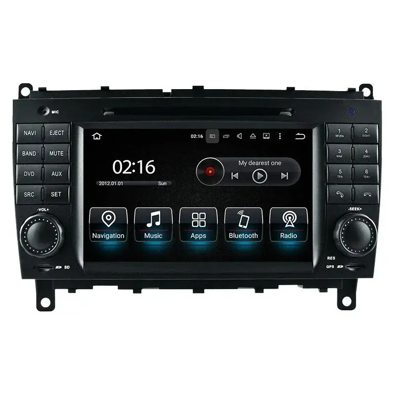 Rádio Android 13 para Mercedes CLK C209 / A209 CarPlay & Android Auto | 7” Tátil | GPS | Wi-Fi | Plug & Play
