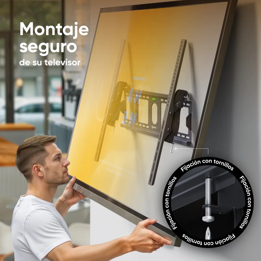 Soporte TV pared 55"-100" inclinable de hasta 75 kg, UT4 Negro