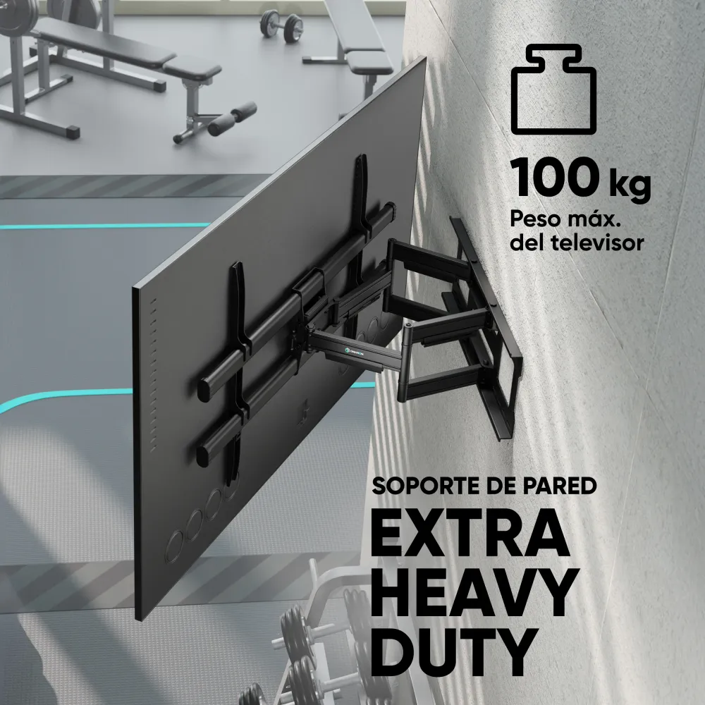 Soporte TV de pared articulado para 42"-120", máx. 100 kg, Negro M10