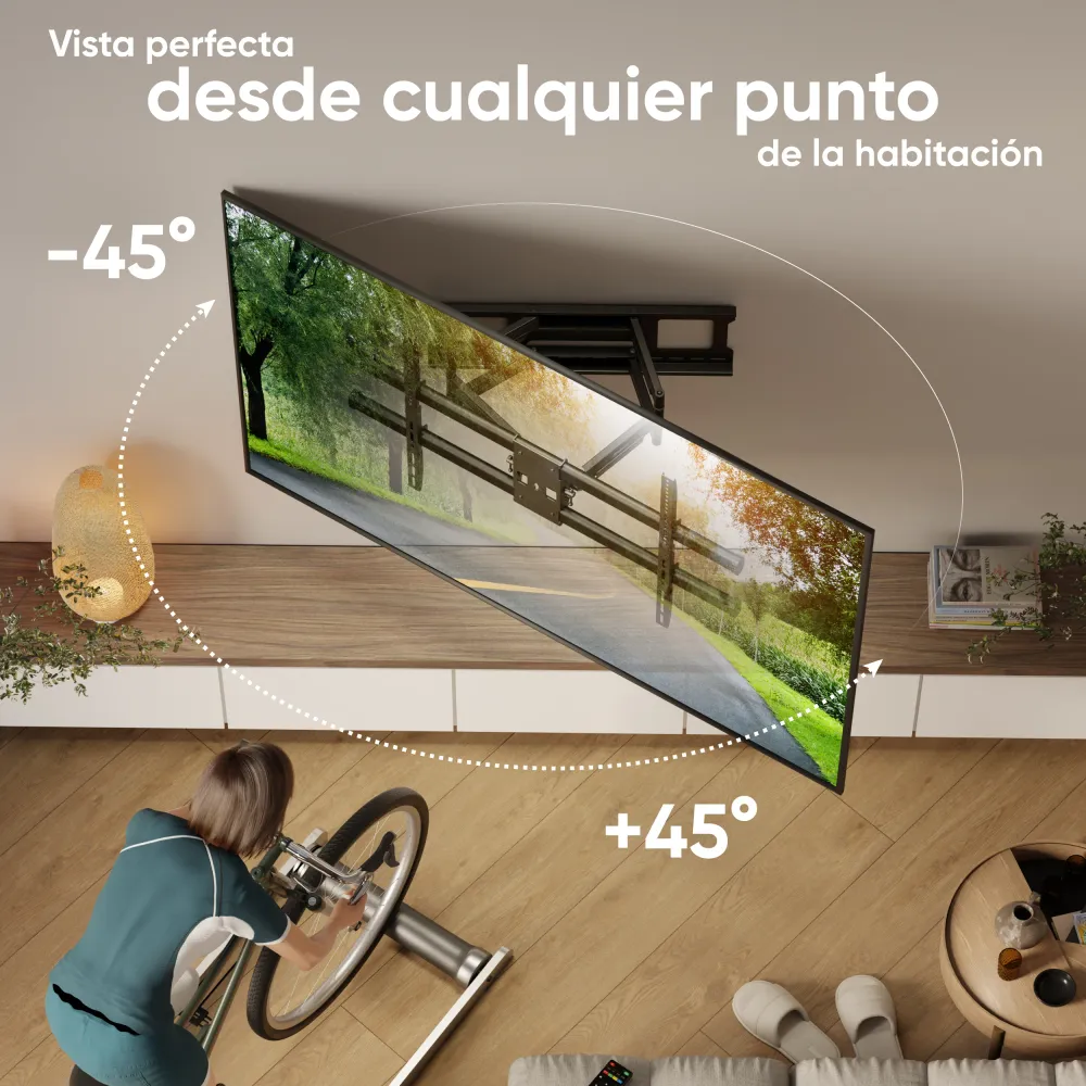 Soporte TV de pared articulado para 42"-120", máx. 100 kg, Negro M10