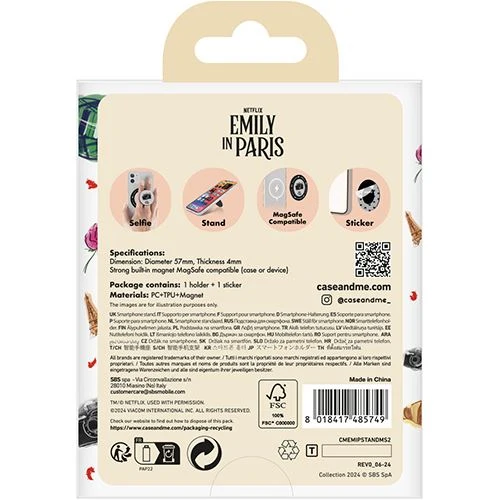 Suporte para Smartphone Case and Me Snappy Holder - Emily Paris - Máquina Fotográfica