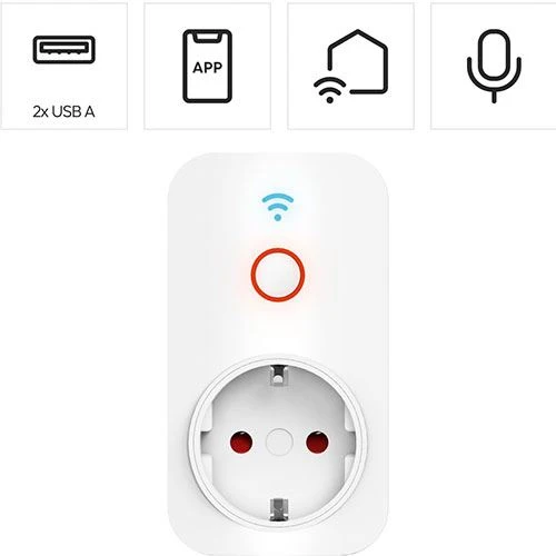 Tomada Inteligente Hama 00176612 | 3.680 W | 16 | 2 USB | Branco