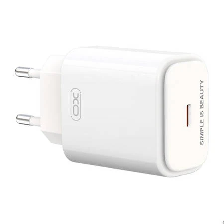 WALL CHARGER XO L90B, USB-C, PD 20W + QC 3.0 18W (WHITE)