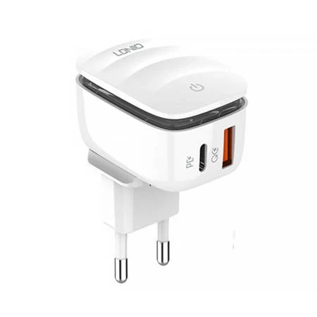 WALL CHARGER LDNIO A2425C USB, USB-C LAMP + MICROUSB CABLE