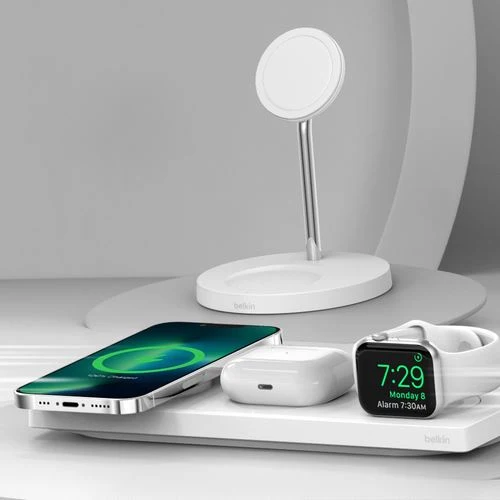 Base de Carregamento Belkin Sem Fio 3 em 1 MagSafe - Branco
