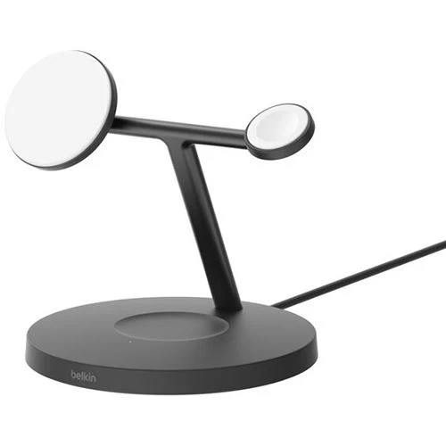 Base de Carregamento Conexão livre QI2 3 em 1 com MagSafe Belkin BOOST↑CHARGE Pro™ - Preta