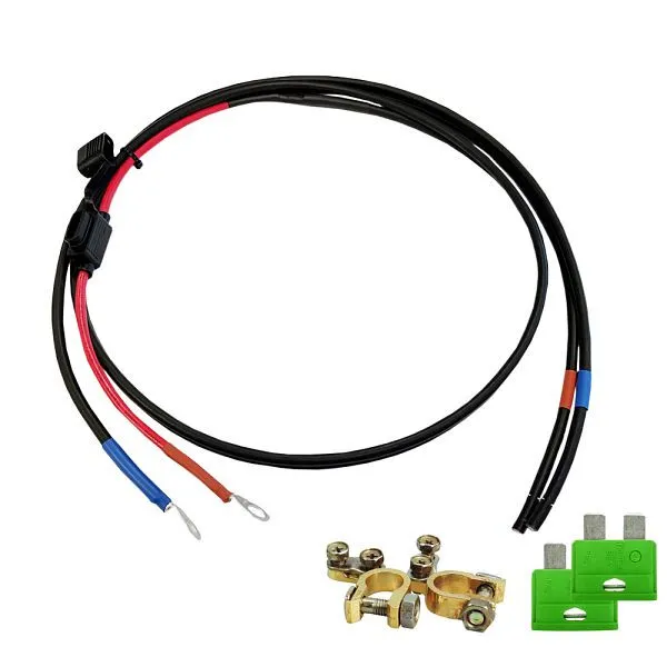 Cabo de conexão de bateria Offgridtec de 1,5 m com suporte de fusível plano terminal de cabo de anel M6, terminal de bater...