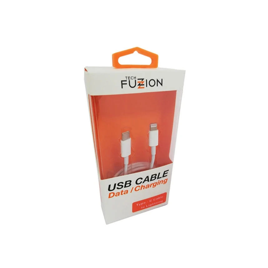Cabo Tech Fuzzion USB TIPO C para Lightning | Branco, Carregamento, Dados