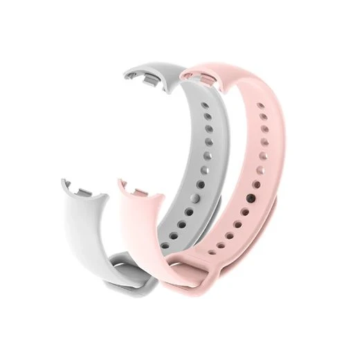 Extensor de Pulseira Pack Braceletes 4-OK para Pulseira de Atividade Xiaomi Mi Band 8 - 2 Unidades - Rosa/ Branca