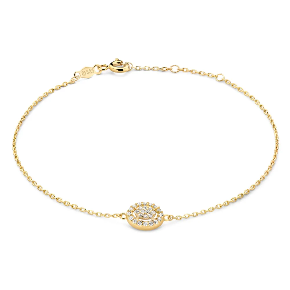 Le Marais Anne pulseira em ouro de 14 quilates com zircónias