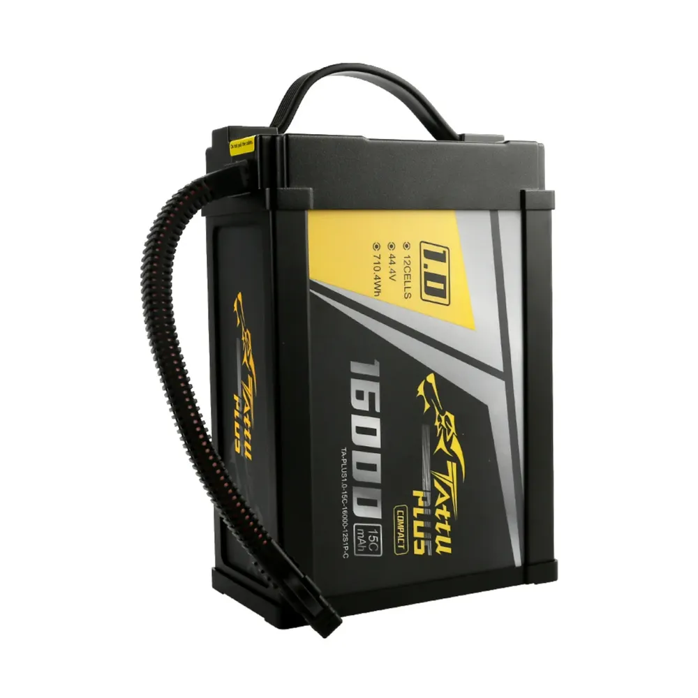 Tattu Plus 1.0 Versão Compacta 16000mAh 44,4V 15C 12S1P Lipo Bateria Inteligente Com Plugue XT90-S