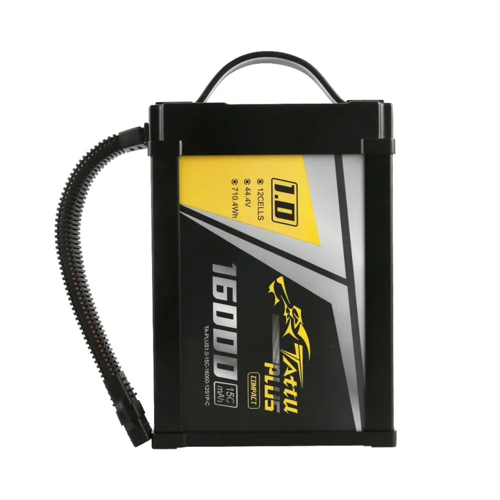 Tattu Plus 1.0 Versão Compacta 16000mAh 44,4V 15C 12S1P Lipo Bateria Inteligente Com Plugue XT90-S