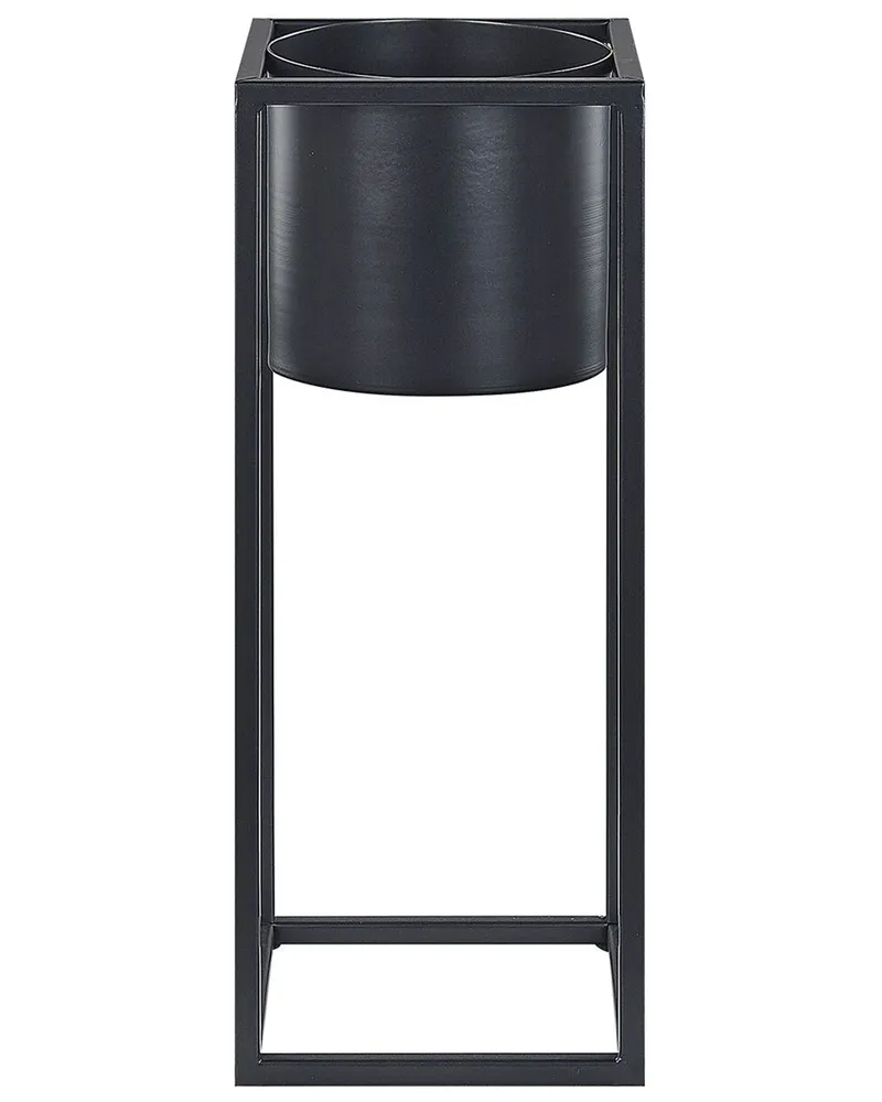 Vaso alto para plantas IDRA Metálico Preto