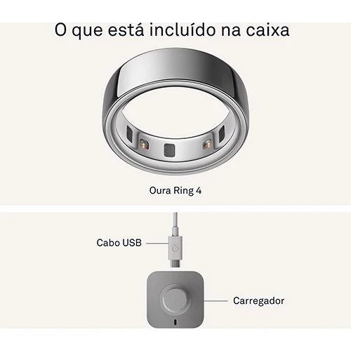 Anel Inteligente Oura Ring4 - Prata - Tamanho 6