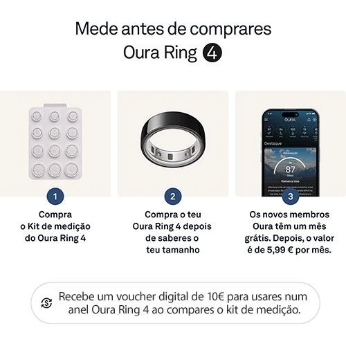 Certificado IP68 Anel Inteligente Oura Ring4 - Stealth - Tamanho 10