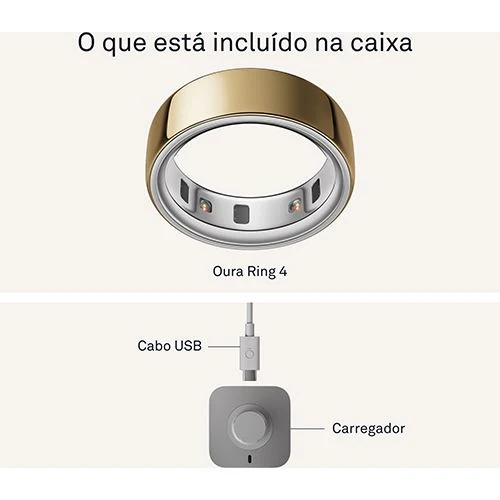 Anel Inteligente Oura Ring4 - Dourado - Tamanho 6 com Bateria de Longa Duração