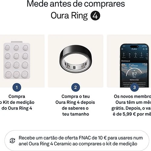 Anel Inteligente Oura Ring4 - Negro - Tamanho 12 com Pulseira de Silicone