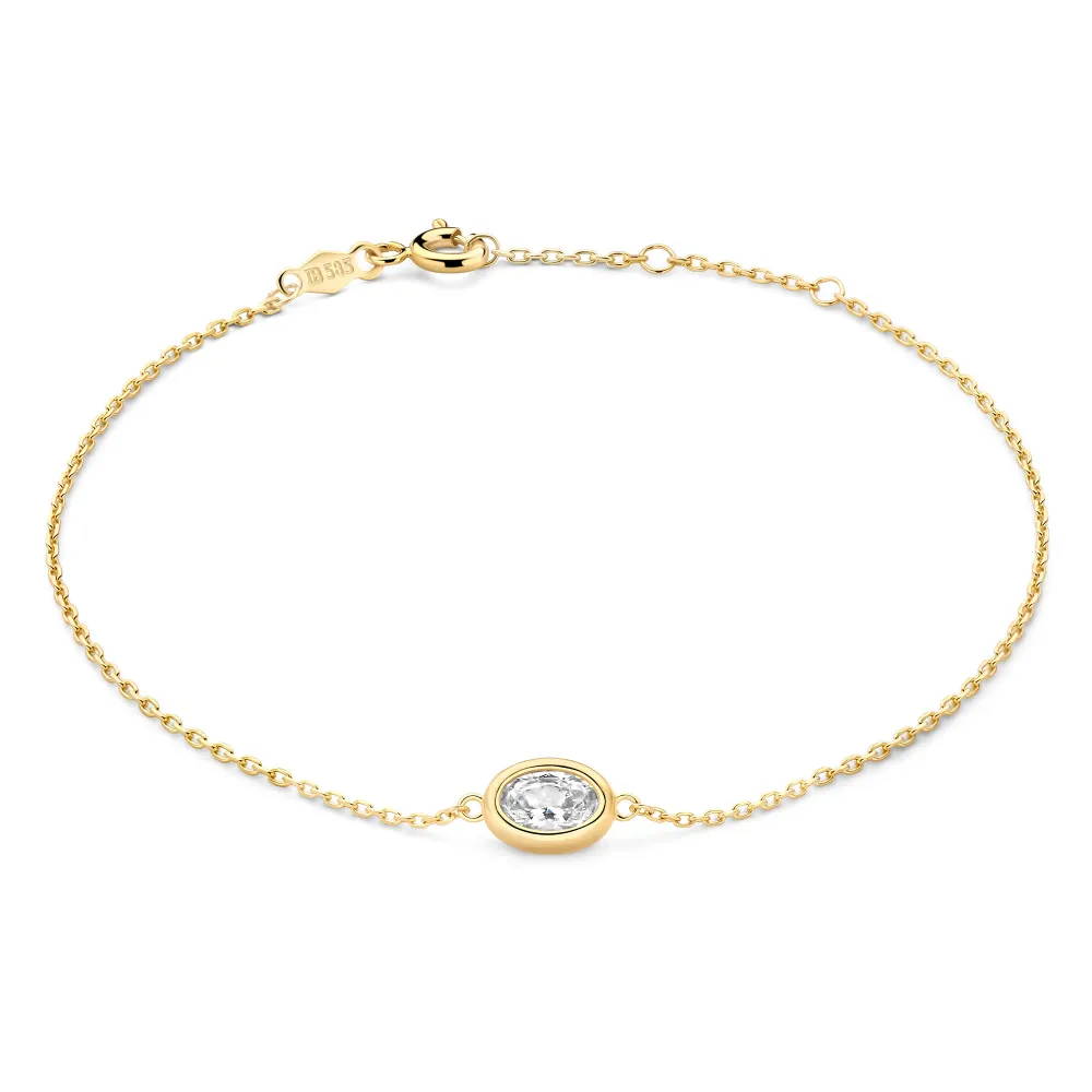 Conforto Ergonômico Le Marais Sophie pulseira em ouro de 14 quilates com zircónia