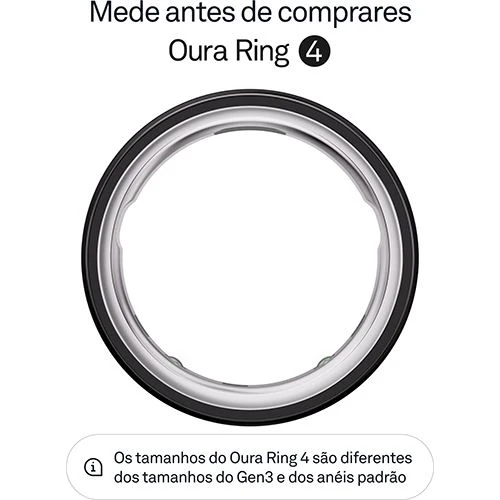 Monitor de Atividade Anel Inteligente Oura Ring4 - Negro - Tamanho 6