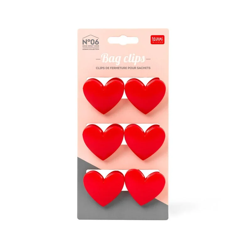 Monitor de Atividade Mola LEGAMI Bag Clips - 6 unid. - Heart