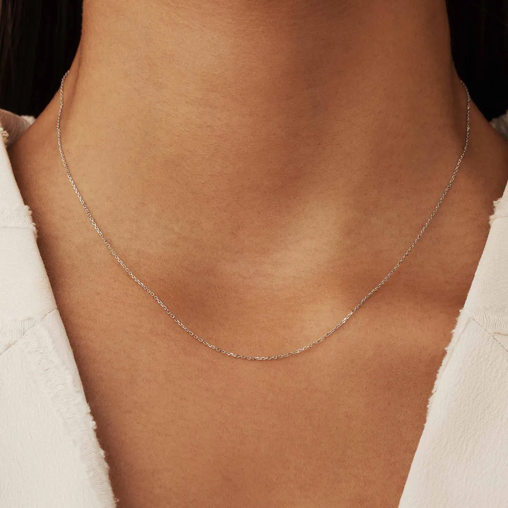Notificador Inteligente Colar Saint Germain Nicole em ouro branco de 14 quilates