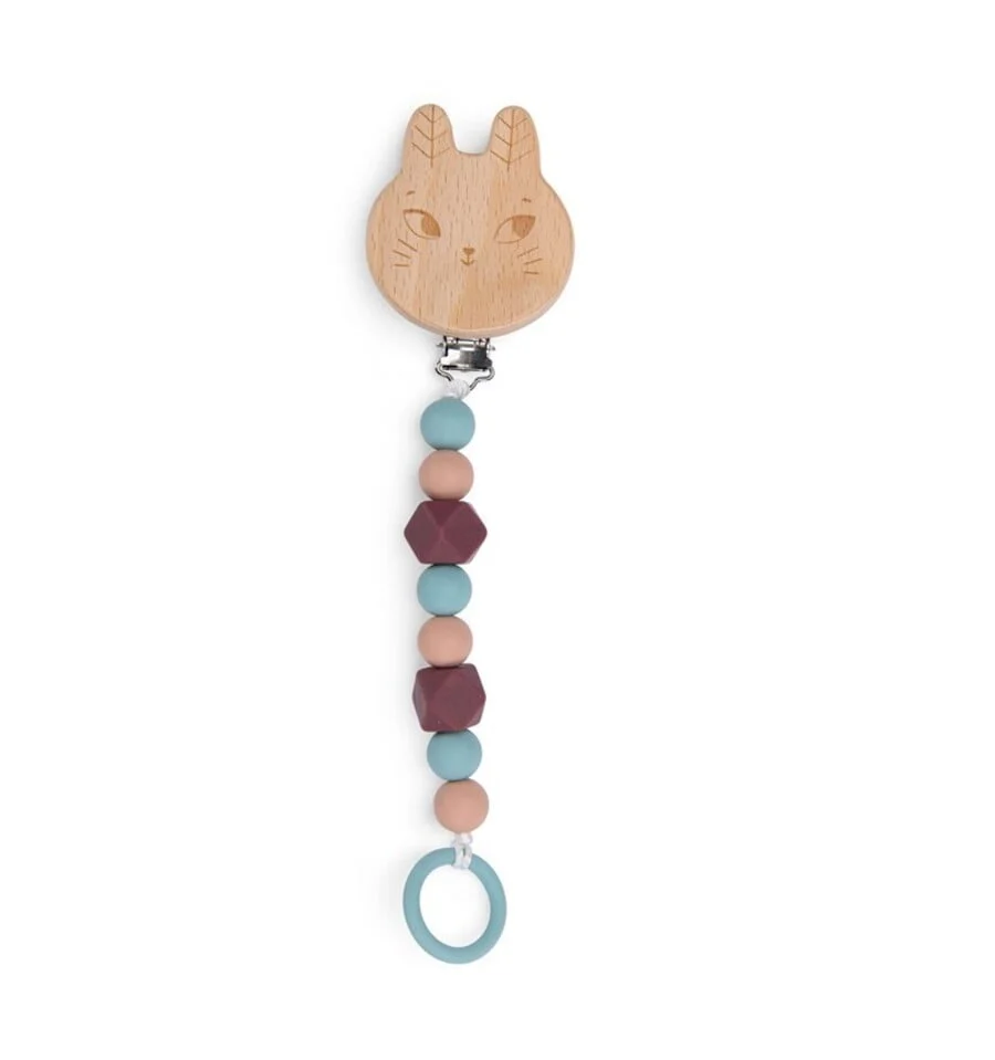 Wooden and à prova de água pacifier holder Rabbit - After rain | à Prova d'Água |