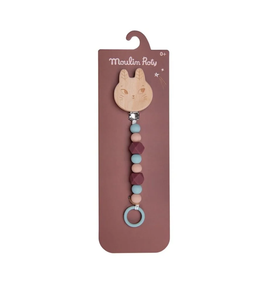 Wooden and à prova de água pacifier holder Rabbit - After rain | à Prova d'Água |
