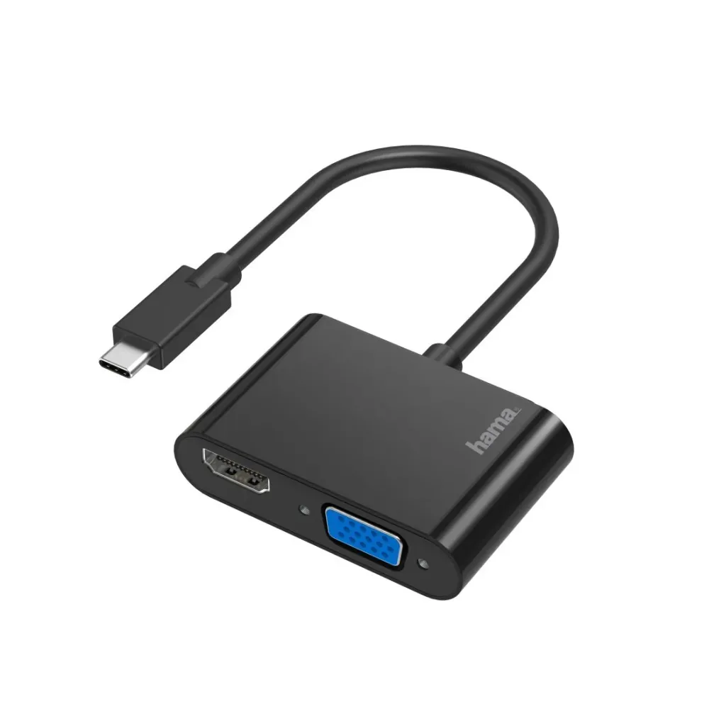 ADAPTADOR HAMA HUB 2IN1, USB-C-STECKER - VGA & HDMI, ULTRA-HD 4K