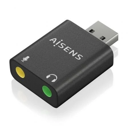 AISENS A106-0768 adaptador para cabos USB- 2x 3.5 mm Preto
