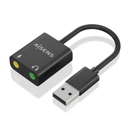 AISENS A106-0769 adaptador para cabos USB- 2x 3.5 mm Preto
