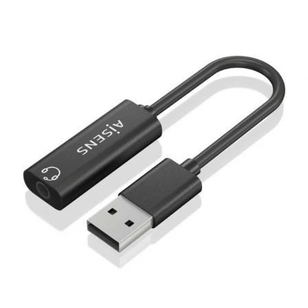 AISENS A106-0770 adaptador para cabos USB- 3.5 mm Preto