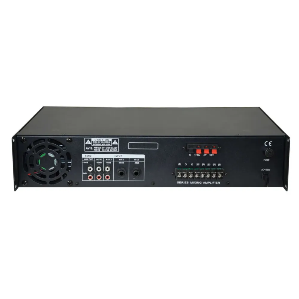 Amplificador Audio 100V 160W FM/USB/MP3 - 5 Zonas