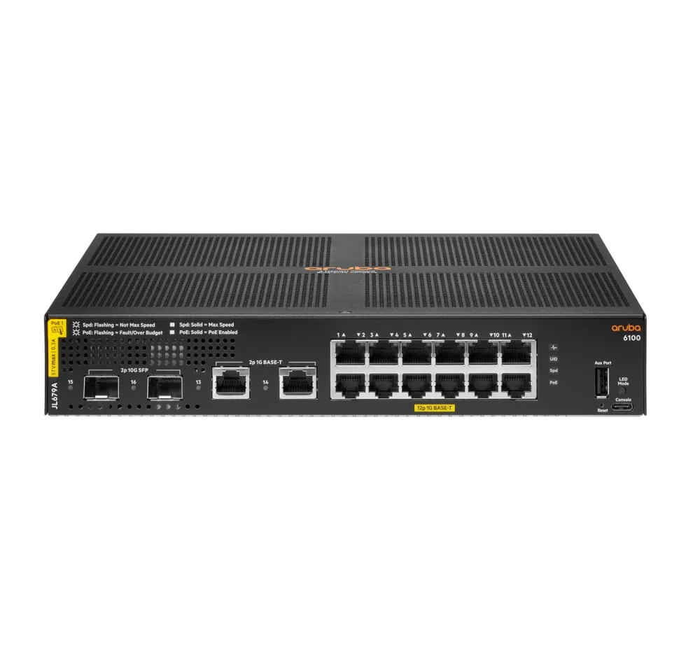 ARUBA CX 6100 12G CL4 2SFP+ 139W SWCH - PREÇO VÁLIDO P UNIDADES