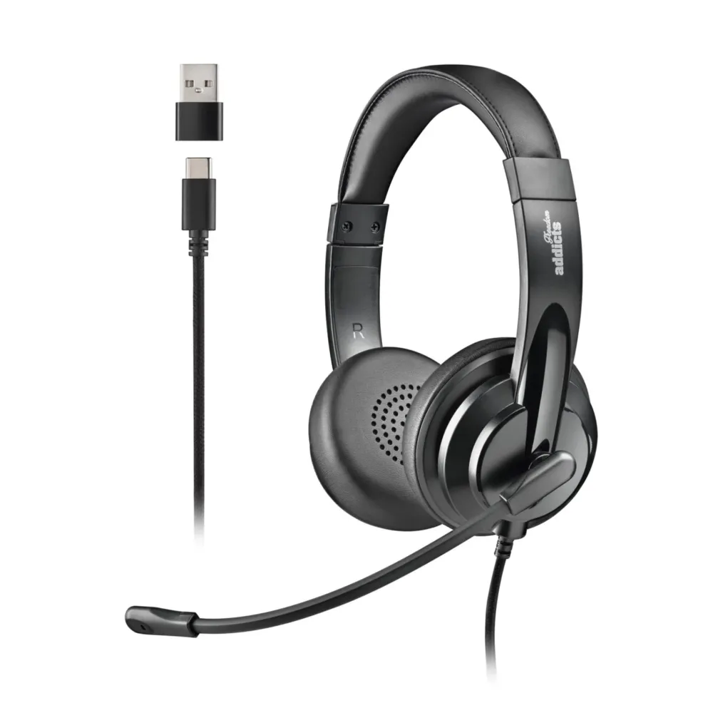AURICULARES NGS VOX605 USB CON MICRÓFONO USB NEGROS