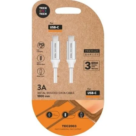 CABLE USB 2.0 TECH ONE TECH TEC2204 USB TIPO-C MACHO - USB TIPO-C