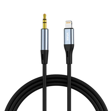 CABO LIGHTNING PARA MINI JACK 3.5MM AUX 1M (CINZA)