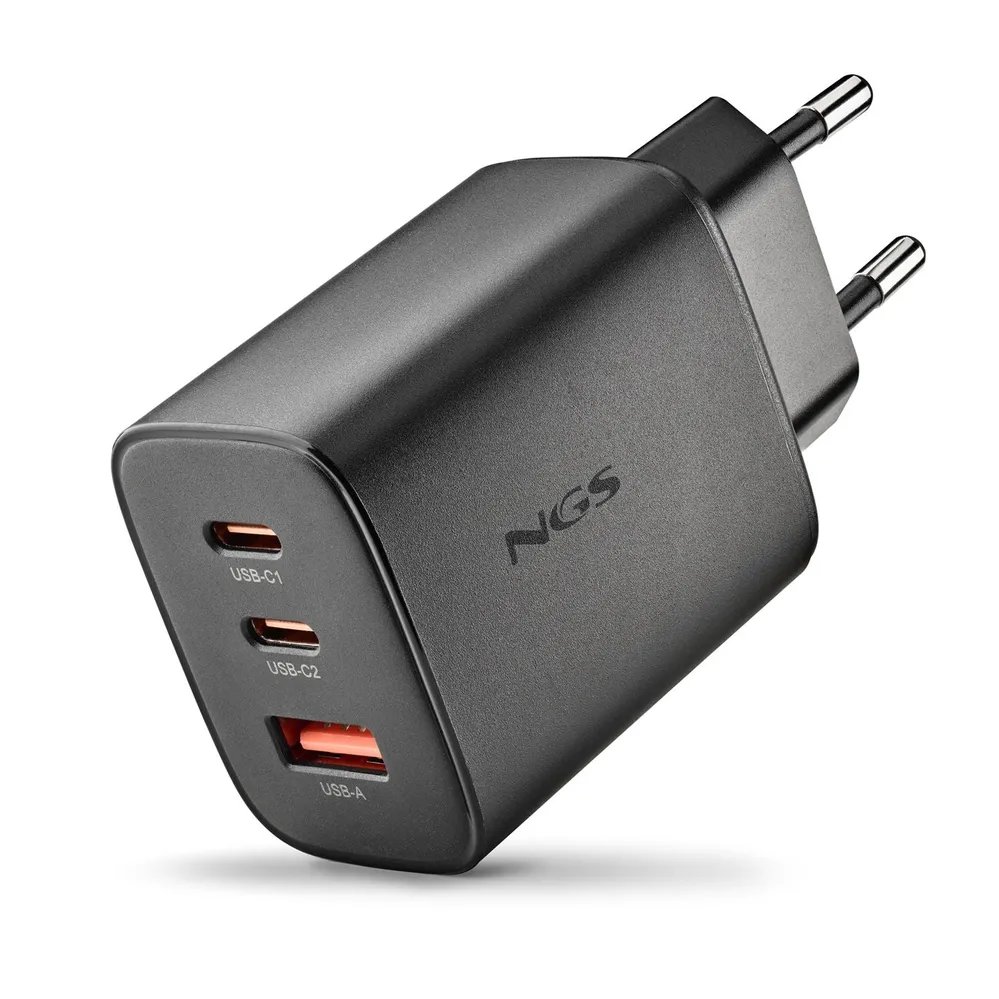 CARGADOR DE PARED GAN NGS ERA 65W 2XUSB TIPO-C 1XUSB 65W