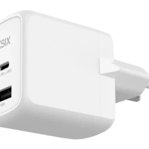 CARREGADOR KSIX 1XUSB C +1XUSB GAN 45W BRANCO