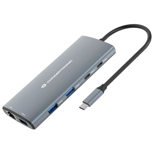 CONCEPTRONIC DOCK USB-C 1XHDMI 3XUSB3.0 2XUSB-C PD CR 1XRJ45