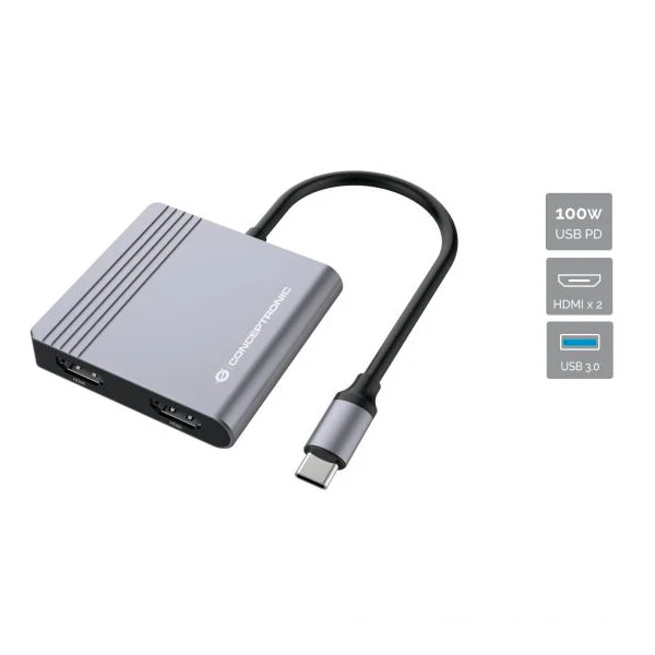 Conceptronic DONN13G base & duplicador de portas Com fios USB 3.2