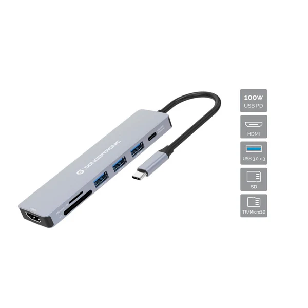 Conceptronic DONN19G base & duplicador de portas Com fios USB 3.2