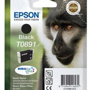 Epson Monkey Tinteiro Preto T0891 Tinta DURABrite Ultra (c/alarme