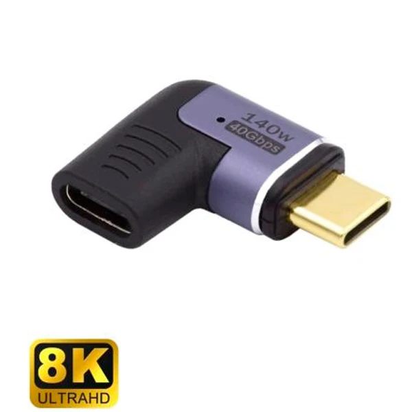 EWENT ADAPTADOR MAGNETICO USB-C 90 GRAUS USB4 PD140W 8K60HZ