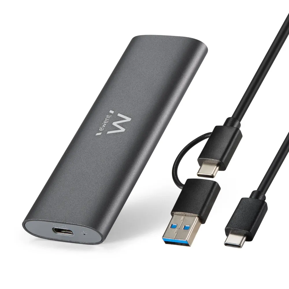 EWENT CAIXA SSD M2 NVME ALUMINIO SPACE GREY USBA & USB-C