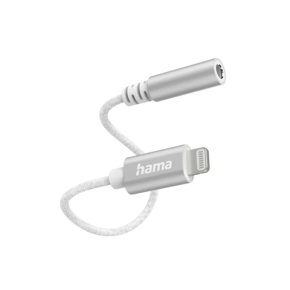 HAMA LIGHTNING - 3.5 MM JACK SOCKET AUX ADAPTER WHITE