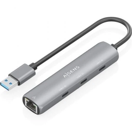 HUB USB AISENS ASUC-4P037-GR 3XUSB TIPO-C 1XRJ45 GRIS